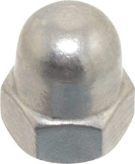 Value Collection - M5x0.8 Metric Coarse, 8mm Width Across Flats, Uncoated, Stainless Steel Acorn Nut - 10mm Overall Height, Austenitic A2, DIN 1587 - Eagle Tool & Supply