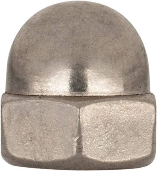 Value Collection - M10x1.5 Metric Coarse, 17mm Width Across Flats, Uncoated, Stainless Steel Acorn Nut - 18mm Overall Height, Austenitic A2, DIN 1587 - Eagle Tool & Supply