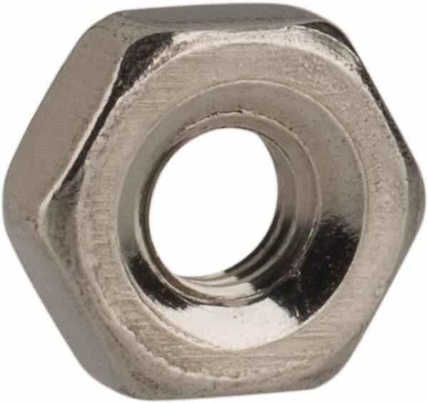 Value Collection - M2.5x0.45 Metric Coarse Stainless Steel Right Hand Hex Nut - 5mm Across Flats, 2mm High, Uncoated - Eagle Tool & Supply