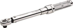 Paramount - 3/8" Drive Micrometer Type Ratchet Head Torque Wrench - 6.2 N/m to 29 N/m Torque, 11-1/2" OAL, 1 In/Lb Graduation - Eagle Tool & Supply