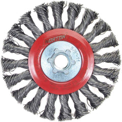 Norton - 4-1/2" OD, 5/8-11 Arbor Hole, Knotted Carbon Wheel Brush - Eagle Tool & Supply