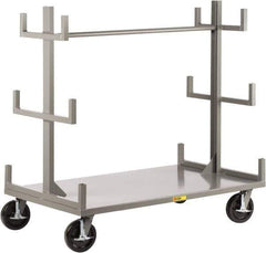 Little Giant - 3,600 Lb Capacity Steel Bar & Pipe Truck - Steel Deck, 36" OAW, 60" Platform Length, Phenolic Casters - Eagle Tool & Supply