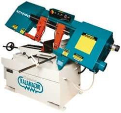 Clausing - 9 x 14-1/2" Max Capacity, Manual Variable Speed Pulley Horizontal Bandsaw - 50 to 295 SFPM Blade Speed, 230/460 Volts, 45°, 2 hp, 3 Phase - Eagle Tool & Supply