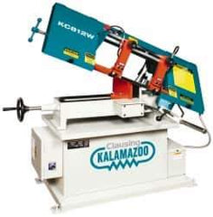 Clausing - 7 x 14" Max Capacity, Manual Step Pulley Horizontal Bandsaw - 59, 96, 155 & 260 SFPM Blade Speed, 110/220 Volts, 45°, 1 hp, 1 Phase - Eagle Tool & Supply