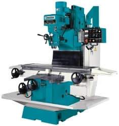 Clausing - 15" Table Width x 60" Table Length, Electronic Variable Speed Control, 3 Phase Knee Milling Machine - NT40 Spindle Taper, 5 hp - Eagle Tool & Supply