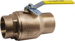 Conbraco - 1-1/4" Pipe, Standard Port, Lead Free Bronze Standard Ball Valve - 2 Piece, Solder x Solder Ends, Lever Handle, 600 WOG, 150 WSP - Eagle Tool & Supply
