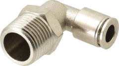 Value Collection - 1/4" Outside Diam, 3/8 NPT, Nickel Plated Brass Push-to-Connect Tube Male Elbow - 150 Max psi, Tube to Male NPT Connection, Brass O-Ring - Eagle Tool & Supply