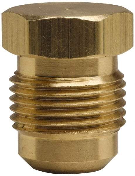 Cerro - 1/2" Tube OD, 45° Brass Flared Tube Plug - 3/4-16 UNF, Flare Ends - Eagle Tool & Supply