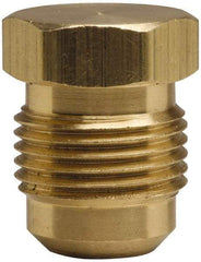 Cerro - 1/2" Tube OD, 45° Brass Flared Tube Plug - 3/4-16 UNF, Flare Ends - Eagle Tool & Supply