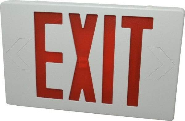 Mule - 1 Face, 2 Watt, White, Polycarbonate, LED, Illuminated Exit Sign - 120/277 VAC, No Battery Backup, Universal Mounted, 12 Inch Long x 1-1/2 Inch Wide x 7-1/2 Inch High - Eagle Tool & Supply