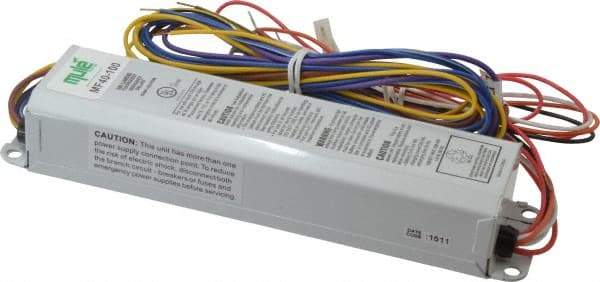 Mule - 2 Lamp, 120-277 Volt, T8, T10, T12 Fluorescent Emergency Ballast - 0 to 39 Watt, 350 to 450 Lumens, 90 min Run Time, 2 Inch Long x 9-16/41 Inch Wide x 1-1/2 Inch High - Eagle Tool & Supply