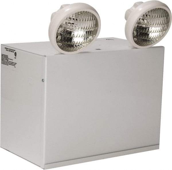 Mule - 2 Head, 120/277 VAC, Steel, Halogen Emergency Lighting Unit - 200 Watt, 16-1/4 Inch Long x 8 Inch Wide x 16-3/4 Inch High, Remote Head, Sealed Lead Calcium Battery - Eagle Tool & Supply