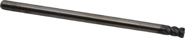 OSG - 1/8", 4 Flute, Single End, Solid Carbide, 0.015" Corner Radius End Mill - 2-1/4" OAL, 45° Helix, Right Hand Flute, 1/8" LOC, Right Hand Cut - Eagle Tool & Supply