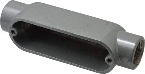 Thomas & Betts - C Body, 1/2" Trade, IMC, Rigid Aluminum Conduit Body - Oval, 4-3/8" OAL, 4.3 cc Capacity, Gray - Eagle Tool & Supply