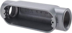 Thomas & Betts - C Body, 1-1/2" Trade, IMC, Rigid Aluminum Conduit Body - Oval, 7-7/8" OAL, 32 cc Capacity, Gray - Eagle Tool & Supply