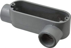 Thomas & Betts - LL Body, 1/2" Trade, IMC, Rigid Aluminum Conduit Body - Oval, 3-1/2" OAL, 4.3 cc Capacity, Gray - Eagle Tool & Supply