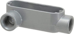 Thomas & Betts - LR Body, 1/2" Trade, IMC, Rigid Aluminum Conduit Body - Oval, 3-1/2" OAL, 4.3 cc Capacity, Gray - Eagle Tool & Supply