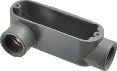 Thomas & Betts - LR Body, 3/4" Trade, IMC, Rigid Aluminum Conduit Body - Oval, 4-1/8" OAL, 7.3 cc Capacity, Gray - Eagle Tool & Supply