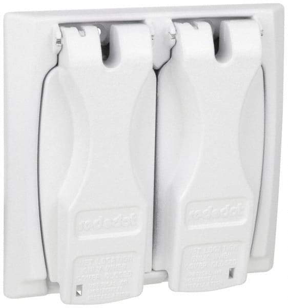 Thomas & Betts - Electrical Outlet Box Zinc Weatherproof Cover - Includes (2) Adapter Plates & Single Receptacle up to 1-9/16" - Eagle Tool & Supply