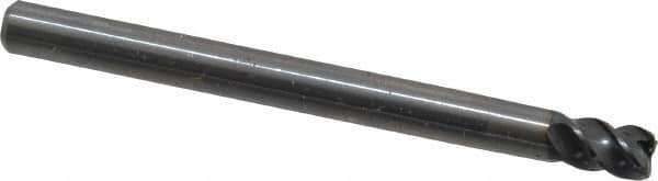 OSG - 3/16", 4 Flute, Single End, Solid Carbide, 0.02" Corner Radius End Mill - 2-1/4" OAL, 45° Helix, Right Hand Flute, 3/16" LOC, Right Hand Cut - Eagle Tool & Supply