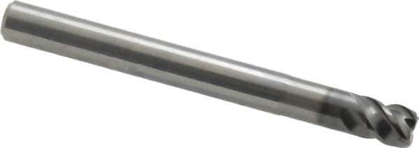 OSG - 1/4", 4 Flute, Single End, Solid Carbide, 0.03" Corner Radius End Mill - 2-1/2" OAL, 45° Helix, Right Hand Flute, 1/4" LOC, Right Hand Cut - Eagle Tool & Supply