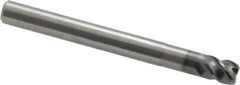 OSG - 1/4", 4 Flute, Single End, Solid Carbide, 0.03" Corner Radius End Mill - 2-1/2" OAL, 45° Helix, Right Hand Flute, 1/4" LOC, Right Hand Cut - Eagle Tool & Supply