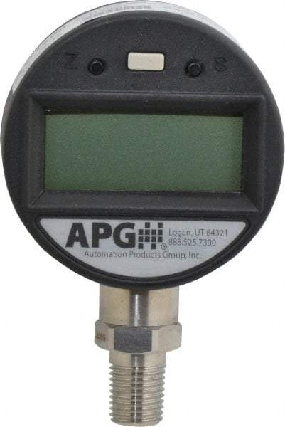Made in USA - 2-1/2" Dial, 1/4 Thread, 0-300 Scale Range, Pressure Gauge - Lower Connection Mount, Accurate to 0.25% of Scale - Eagle Tool & Supply