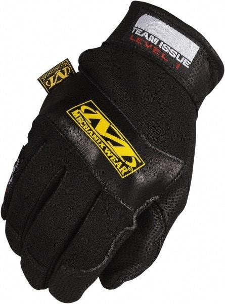 Mechanix Wear - Size L (10) Leather Flame Resistant Work Gloves - For General Purpose, Uncoated, Hook & Loop Cuff, Full Fingered, Black, Paired - Eagle Tool & Supply