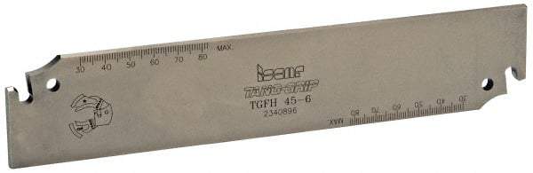 Iscar - 1.7717" Blade Height, 0.205" Blade Width, 8.858" OAL, Neutral Cut, Single End Indexable Cut-Off Blade - TGFH Blade, Tang-Grip Series - Eagle Tool & Supply