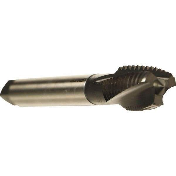 Emuge - 9/16-12 UNC 3 Flute 2BX Plug Spiral Flute Tap - Cobalt, Oxide Finish, 3-19/32" OAL, Left Hand Flute, Right Hand Thread, Series Rekord C - Eagle Tool & Supply