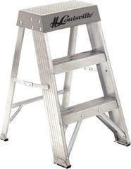 Louisville - 2 Steps, 2' High, Type IA Rating, Aluminum Step Ladder - 300 Lb Capacity, 16-5/8" Base Width - Eagle Tool & Supply