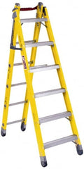 Louisville - 8 Steps, 8' High, Type IAA Rating, Fiberglass Multi-Use Ladder - Eagle Tool & Supply