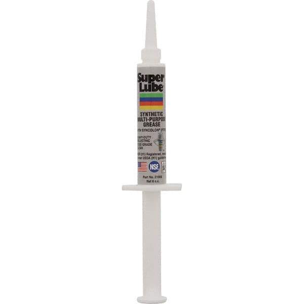 Synco Chemical - 6 cc Syringe Synthetic General Purpose Grease - Translucent White, Food Grade, 450°F Max Temp, NLGIG 2, - Eagle Tool & Supply