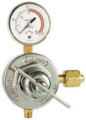 Miller-Smith - C Size & CGA 25 7/8-14 LH Inlet Connections, B CGA 25 & 9/16-18 LH Fitting, 50 Max psi, LP Gas Welding Regulator - B CGA 25 9/16-18 LH Thread, 100 psig/7 Bar Max psi Inlet, Left Hand Rotation - Exact Industrial Supply