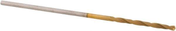 Guhring - #68 118° High Speed Steel Jobber Drill - TiN Finish, Right Hand Cut, Spiral Flute, Straight Shank, 30mm OAL, Standard Point - Eagle Tool & Supply