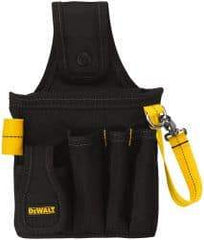 DeWALT - 5 Pocket General Purpose Holster - Ballistic Polyester, Black & Yellow, 6-3/4" Wide x 10-1/2" High - Eagle Tool & Supply