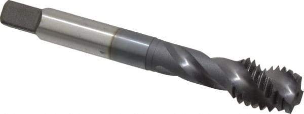 Accupro - 1/2-13 UNC 3 Flute 3B Modified Bottoming Spiral Flute Tap - Powdered Metal, TiCN Finish, 3-3/8" OAL, Right Hand Flute, Right Hand Thread, H3 - Eagle Tool & Supply