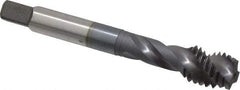 Accupro - 1/2-13 UNC 3 Flute 3B Modified Bottoming Spiral Flute Tap - Powdered Metal, TiCN Finish, 3-3/8" OAL, Right Hand Flute, Right Hand Thread, H3 - Eagle Tool & Supply