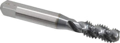 Accupro - 3/8-16 UNC 3 Flute 3B Modified Bottoming Spiral Flute Tap - Powdered Metal, TiCN Finish, 2-15/16" OAL, Right Hand Flute, Right Hand Thread, H3 - Eagle Tool & Supply