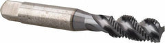 Accupro - 3/8-24 UNF 3 Flute 3B Modified Bottoming Spiral Flute Tap - Powdered Metal, TiCN Finish, 2-15/16" OAL, Right Hand Flute, Right Hand Thread, H3 - Eagle Tool & Supply
