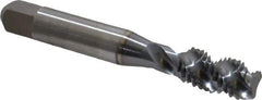 Accupro - M10x1.50 Metric Coarse 3 Flute 6H Modified Bottoming Spiral Flute Tap - Powdered Metal, TiCN Finish, 2-15/16" OAL, Right Hand Flute, Right Hand Thread, D6 - Eagle Tool & Supply