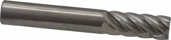 Accupro - 3/8", 7/8" LOC, 3/8" Shank Diam, 2-1/2" OAL, 6 Flute, Solid Carbide Square End Mill - Single End, Uncoated, Spiral Flute, 40° Helix, Centercutting, Right Hand Cut, Right Hand Flute - Eagle Tool & Supply