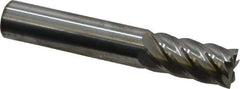 Accupro - 1/2", 1" LOC, 1/2" Shank Diam, 3" OAL, 6 Flute, Solid Carbide Square End Mill - Single End, Uncoated, Spiral Flute, 40° Helix, Centercutting, Right Hand Cut, Right Hand Flute - Eagle Tool & Supply