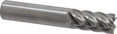 Accupro - 5/8", 1-1/4" LOC, 5/8" Shank Diam, 3-1/2" OAL, 6 Flute, Solid Carbide Square End Mill - Single End, Uncoated, Spiral Flute, 40° Helix, Centercutting, Right Hand Cut, Right Hand Flute - Eagle Tool & Supply