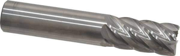 Accupro - 3/4", 1-1/2" LOC, 3/4" Shank Diam, 4" OAL, 6 Flute, Solid Carbide Square End Mill - Single End, Uncoated, Spiral Flute, 40° Helix, Centercutting, Right Hand Cut, Right Hand Flute - Eagle Tool & Supply