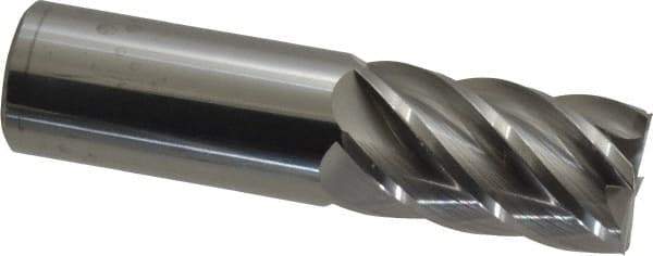 Accupro - 1", 1-3/4" LOC, 1" Shank Diam, 4" OAL, 6 Flute, Solid Carbide Square End Mill - Single End, Uncoated, Spiral Flute, 40° Helix, Centercutting, Right Hand Cut, Right Hand Flute - Eagle Tool & Supply