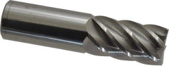 Accupro - 1", 1-3/4" LOC, 1" Shank Diam, 4" OAL, 6 Flute, Solid Carbide Square End Mill - Single End, Uncoated, Spiral Flute, 40° Helix, Centercutting, Right Hand Cut, Right Hand Flute - Eagle Tool & Supply