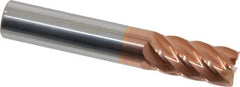 Accupro - 1/2", 1" LOC, 1/2" Shank Diam, 3" OAL, 6 Flute, Solid Carbide Square End Mill - Single End, TiCN Finish, Spiral Flute, 40° Helix, Centercutting, Right Hand Cut, Right Hand Flute - Eagle Tool & Supply