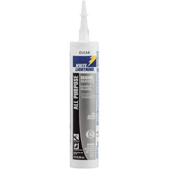 White Lightning - 10 oz Cartridge Clear RTV Silicone Joint Sealant - -80 to 400°F Operating Temp, 30 min Tack Free Dry Time, 24 hr Full Cure Time - Eagle Tool & Supply