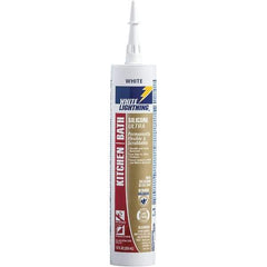 White Lightning - 10 oz Cartridge White RTV Silicone Caulk - 150°F Max Operating Temp - Eagle Tool & Supply